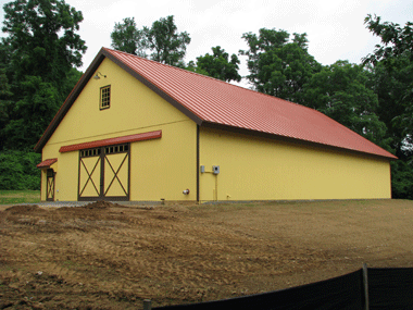 Gruber Wagon Works — construction phase of restoration